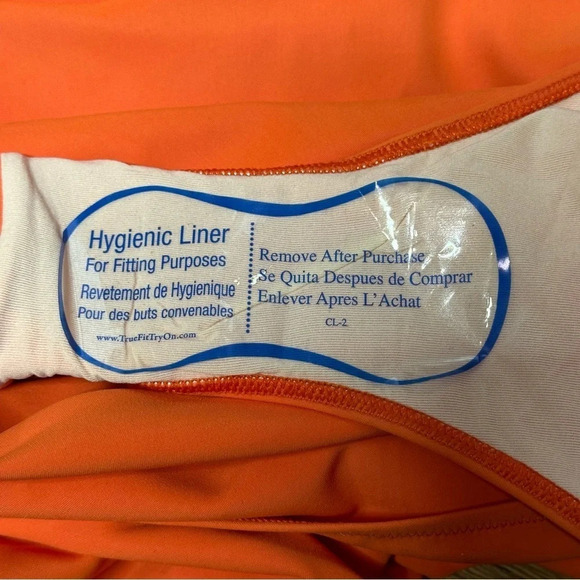 NWT Chiara Boni Myrtle V-Neck One-Piece Swimsuit in Tangerine. Sz: 10 - Picture 7 of 7